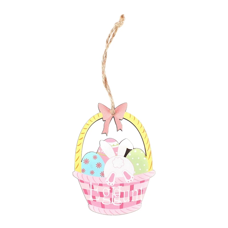 

Easter Wooden Pendants Hanging Easter Bunny Egg Easter Decorations For Home DIY Crafts Party Supplies Kids Gift