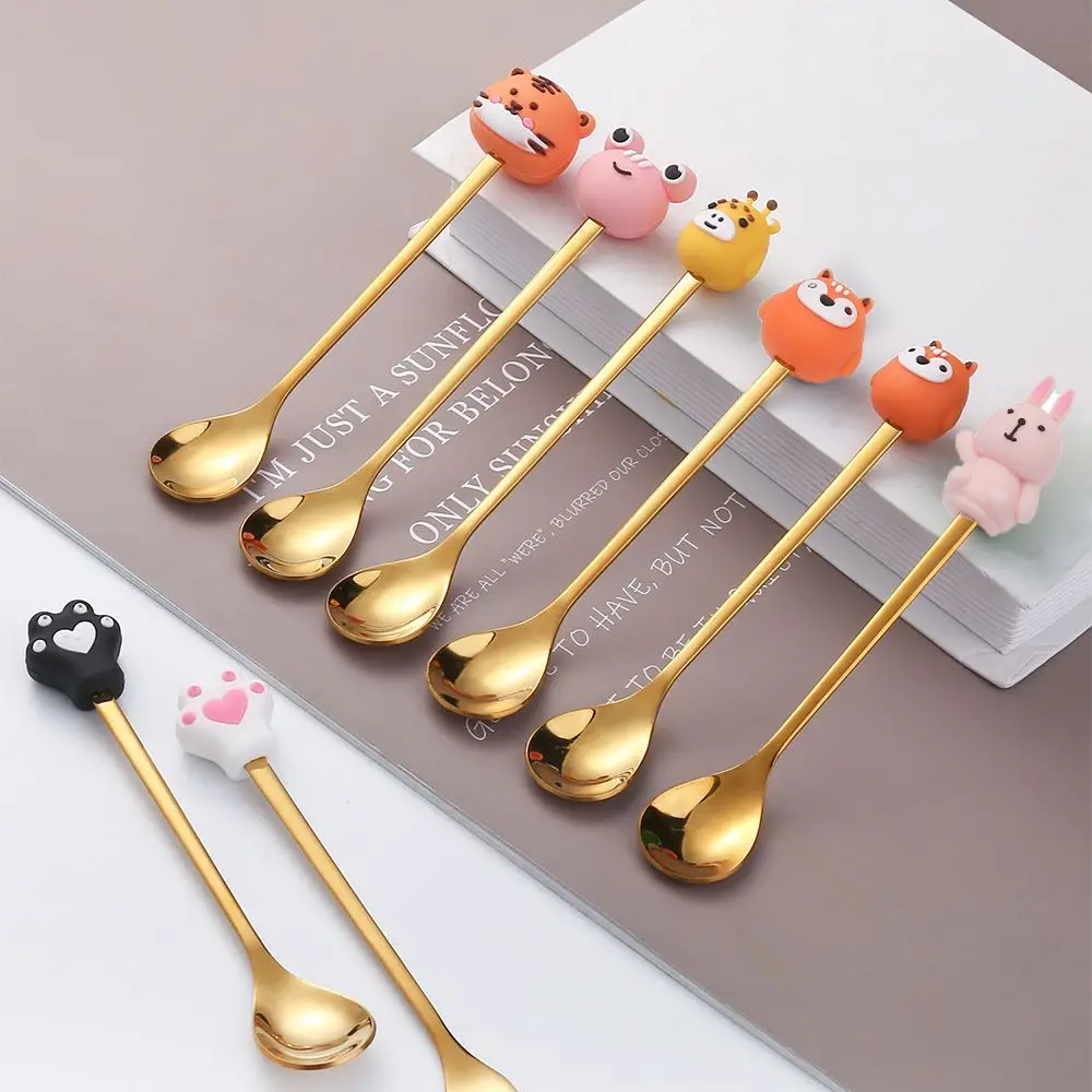 

Cutlery Dessert Tableware Teaspoon Cartoon Astronauts Coffee Stirring Spoons Stainless Steel Forks Fruit Animal Shape