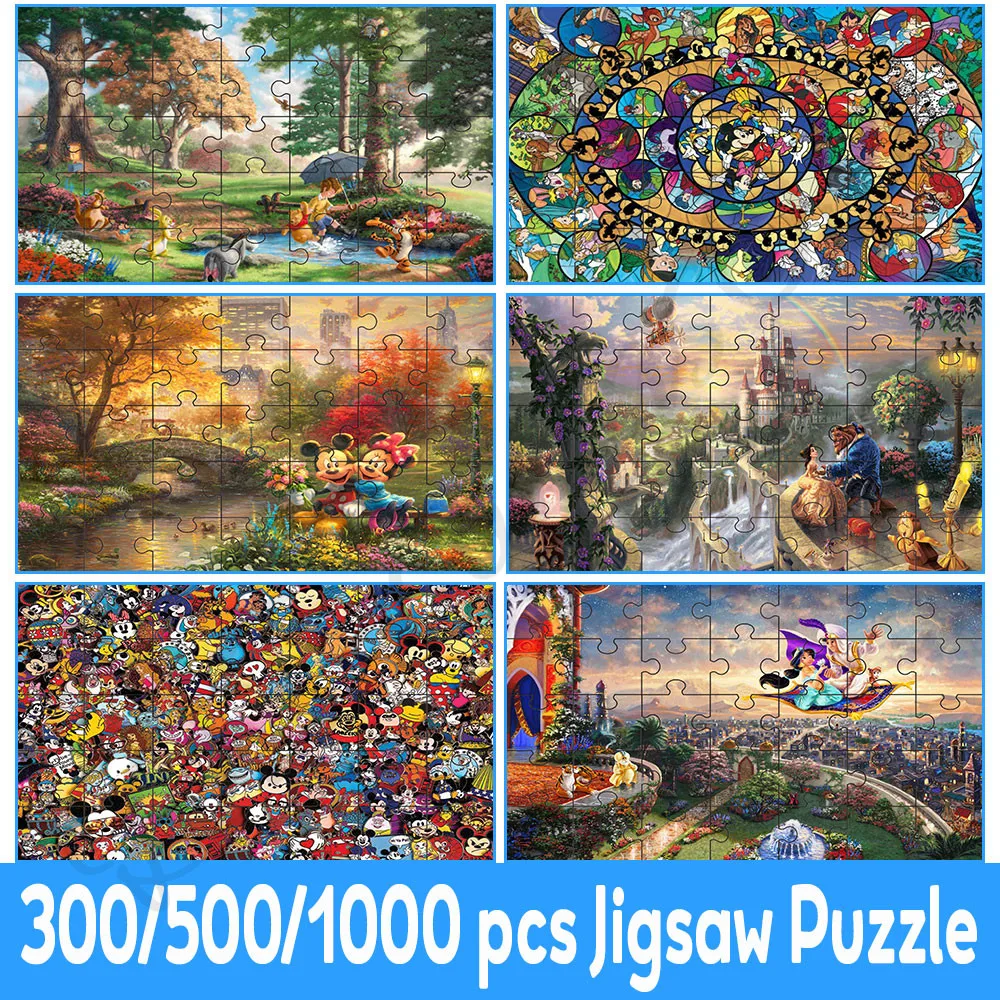 

Disney Paper Puzzle Collection Aladdin Winnie The Pooh Beauty & The Beast Mickey and Minnie 35/300/500/1000 Piece Jigsaw Puzzles