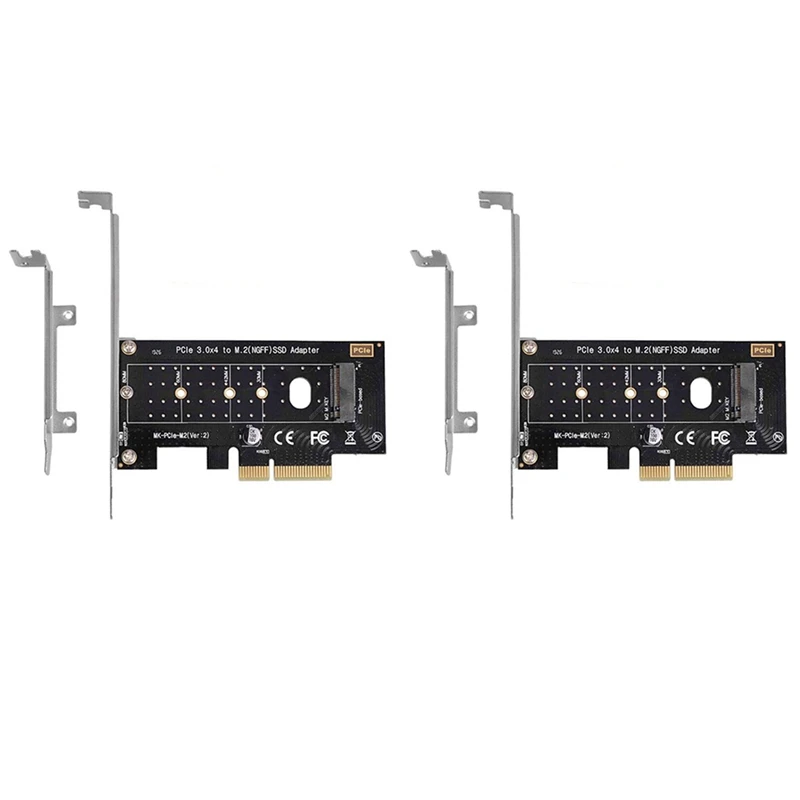 

2X NVMe PCIe Adapter,M Key M.2 NVME SSD to PCI-E 3.0 X4 Expansion Card PCIe NVME Adapter Support 2230 2242 2260 2280