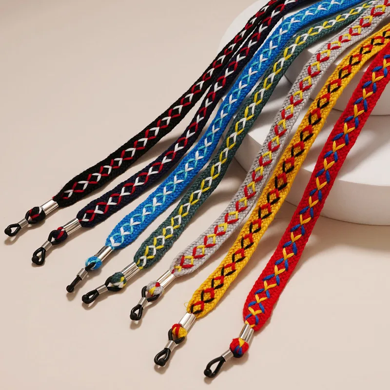 

70cm Fabric Woven Glasses Lanyard Hanging Neck Glasses Chain Eyewear Accessories Retro Glasses Rope