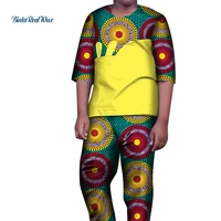 boys tops and pants sets bazin riche 100 cotton african print children ankara shirt and pants sets african clothes wyt526