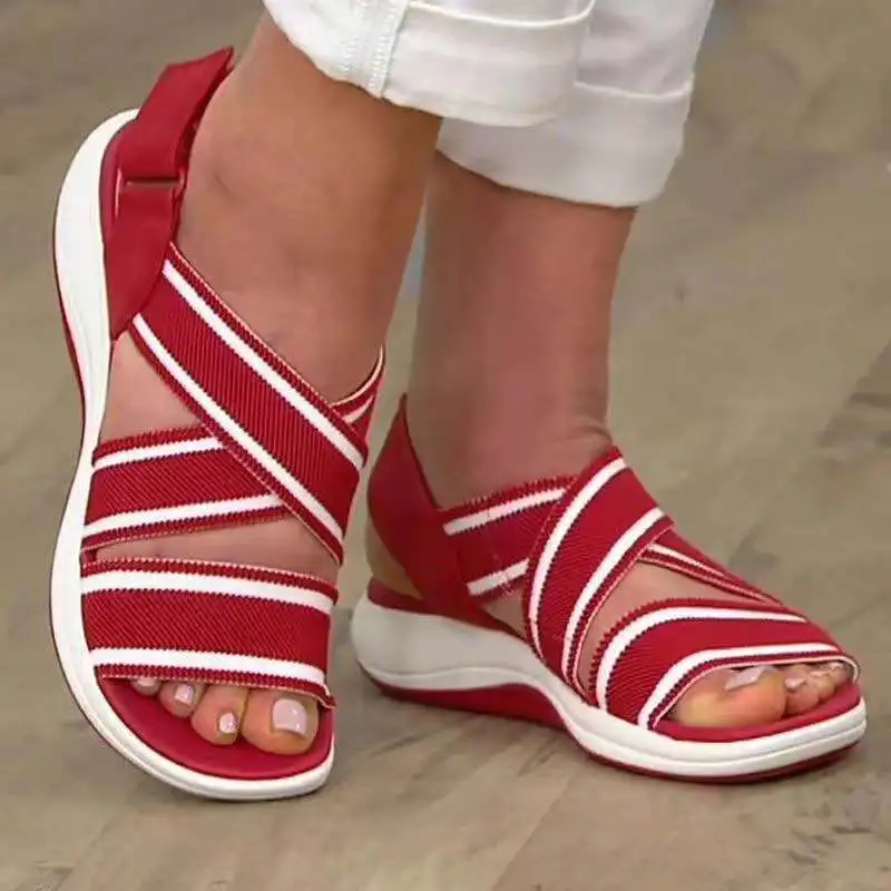 

2022 Summer Casual Women's Sandals New Platform Shoes Open Toe Wedges Soft Ladies Shoes Outdoor Anti-slip Sandals Plus Size