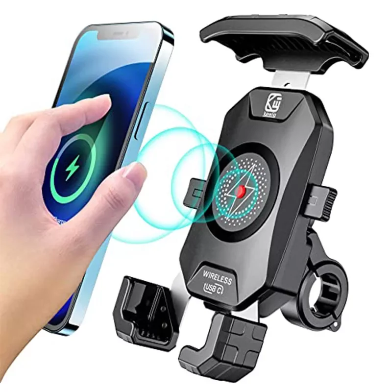 

Motorcycle Phone Holder 15W Wireless Charger QC3.0 USB Charging Mount Stand Handlebar Smartphone Bracket Bike Cellphone Support