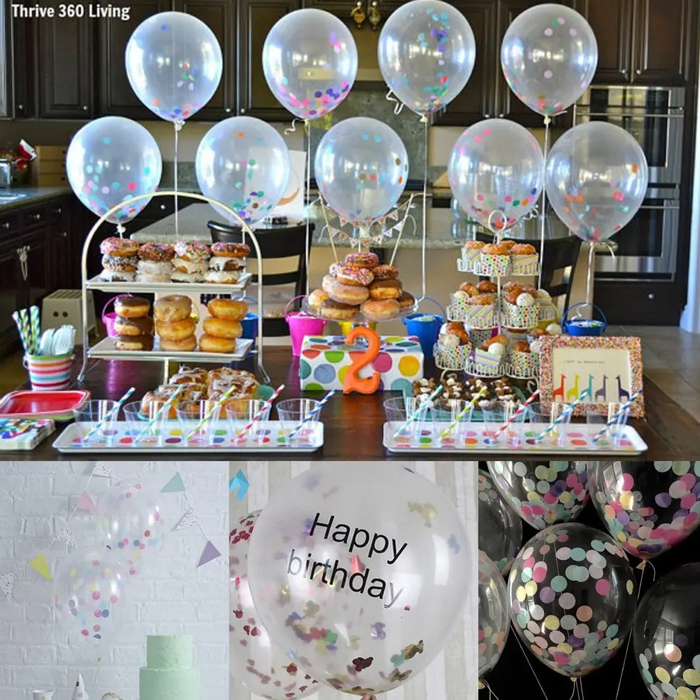 

Multicolor Confetti Paper Transparent Balloon For Birthday Party Wedding