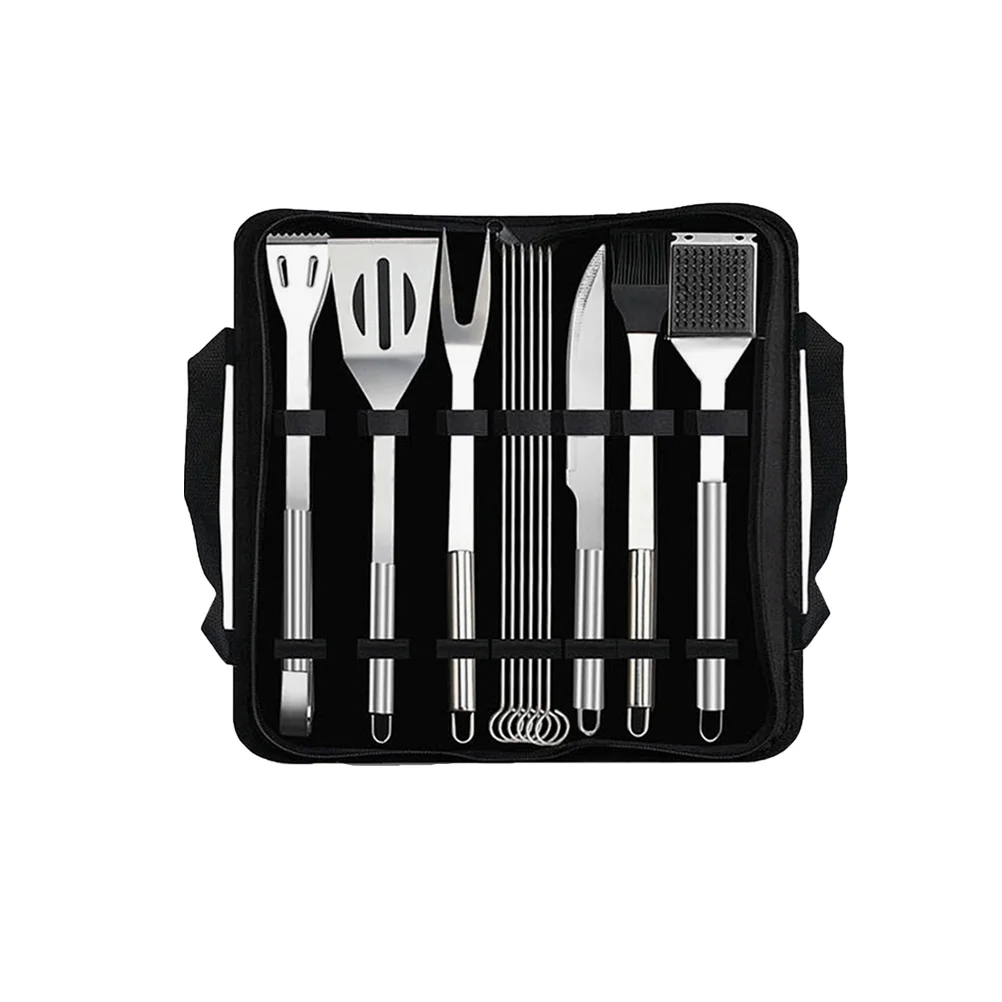 

12 PCS Grilling Accessories BBQ Tools Combo Barbeque Storage Bag Barbecue Kit Major Stainless Steel Utensil