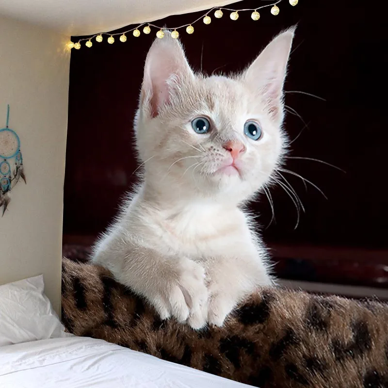 

Animal Cat Tapestry Wall Hanging 3d Printed Cute Cat Tapestry Decoration Bedroom Living Room University Room Dormitory Decoratio