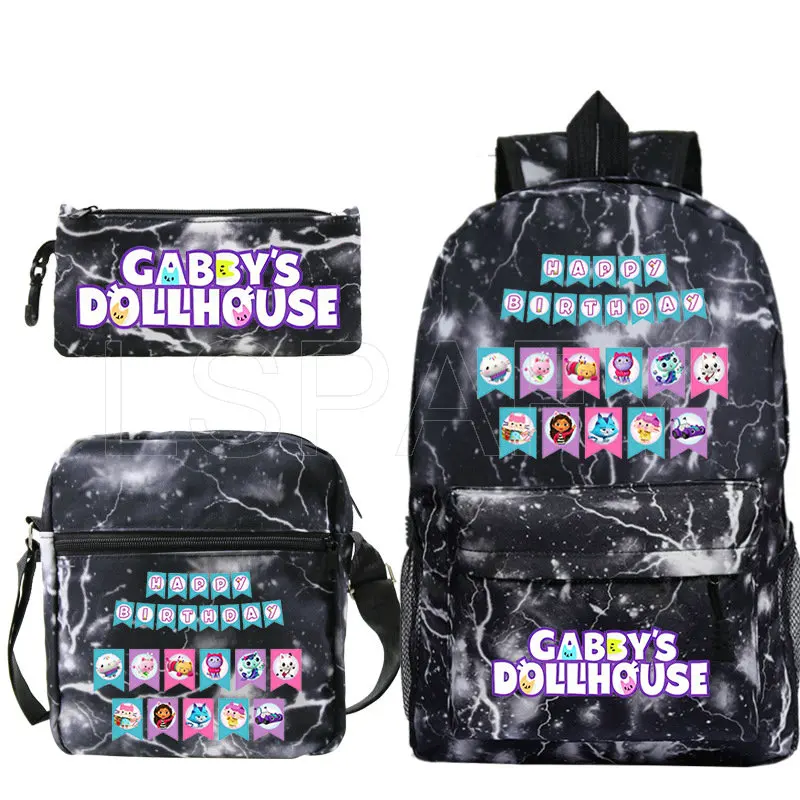 Модный рюкзак Gabby Dollhouse 3 шт.компл., школьные ранцы для студентов, сумка на плечо для девочек и мальчиков, детская дорожная сумка, рюкзак (art.: 3920bb2164346) - 3920bb2164346