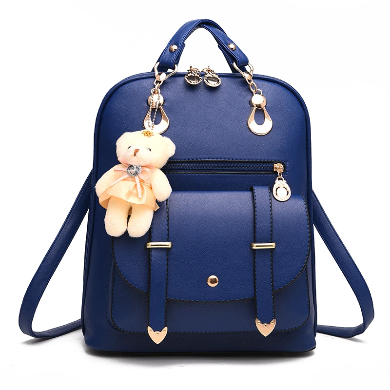 

2023 New Casual waterproof Backpack Women Free doll Brand knapsack Candy Color Student Travel Bags Teenager Girls School Bag