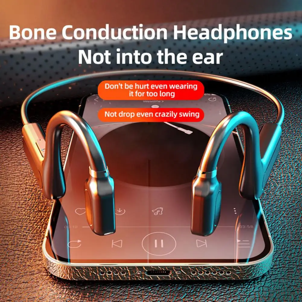 

G1-1 Bone Conduction WirelessBluetooth 5.0 Earphone IPX5 Waterproof Ear Hook Swear-proof Wireless Headphone for Sports