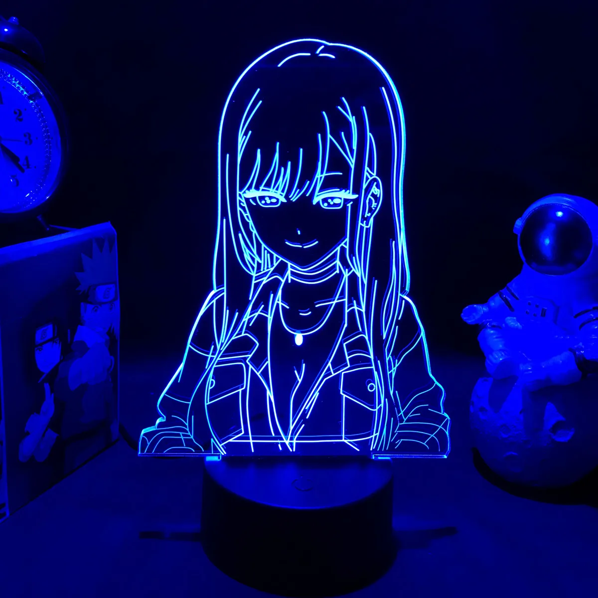 Anime My Dress-Up Darling 3D LED Night Light Kitagawa Marin Action Figures Lamp Kids Bedroom Decoration Birthday Christmas Gifts