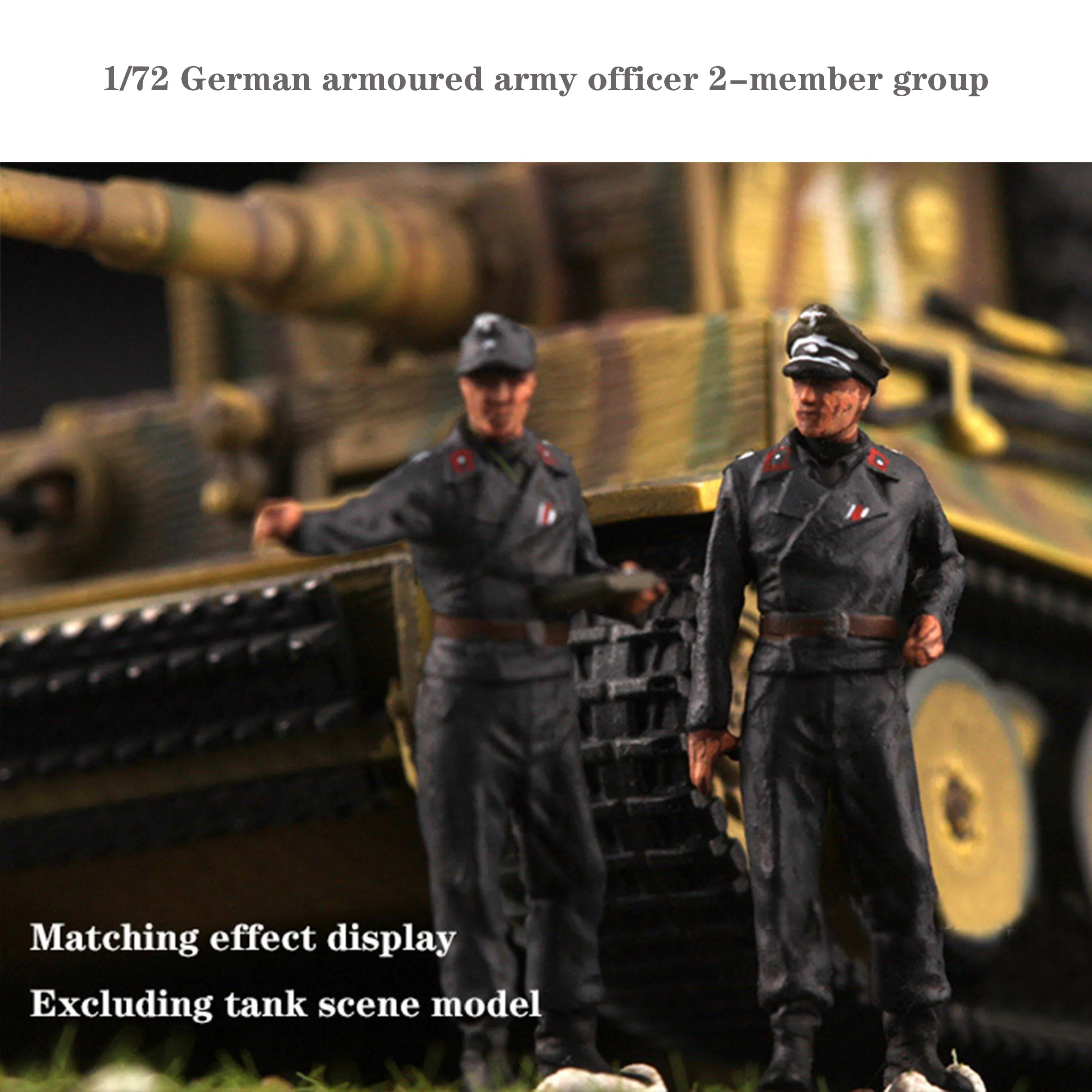 

1/72 German armoured army officer 2-member group Colored Finished Soldier Excluding tank scene model
