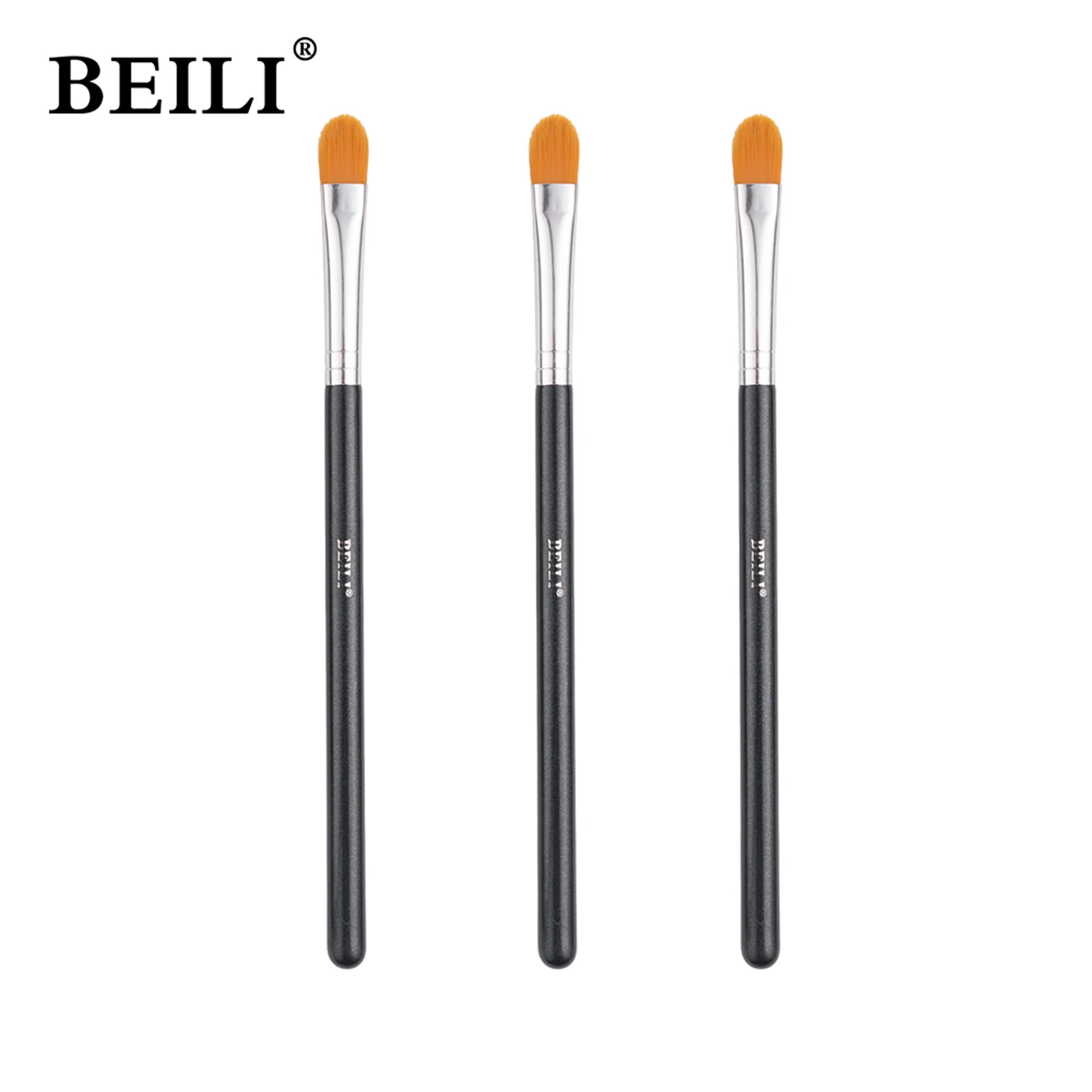 

BEILI 1/2/3 pcs Makeup Brushes for women Foundation Powder Eyeshadow Blush Brush Headed Eyebrow Black Professional Brush