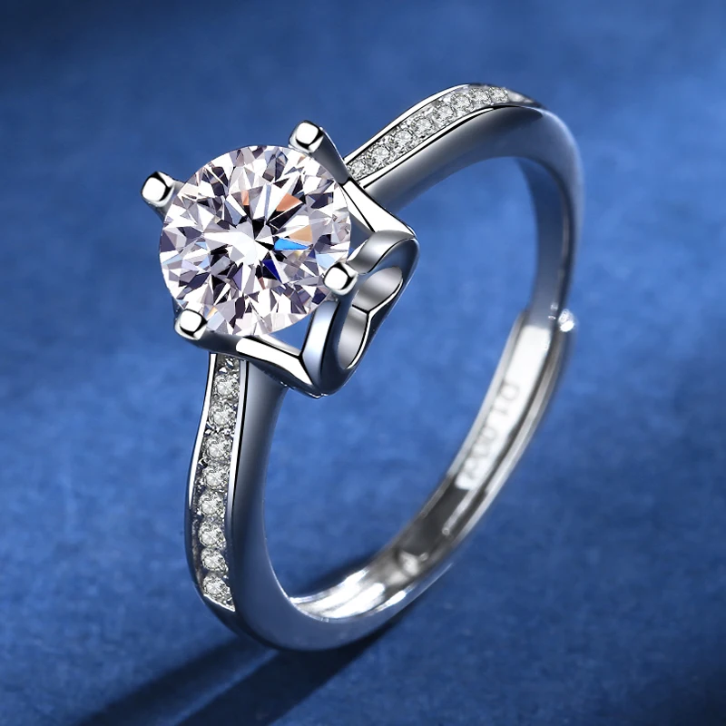 

Женские серебряные кольца с муассанитом, открытые кольца с муассанитом в нижней части моего сердца, 2022