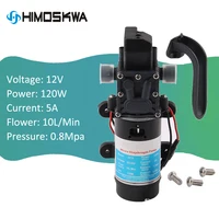 12V24V 120W Micro Electric Diaphragm Water Pump Automatic Switch High Pressure Car Washing Spray Water Pump 0.8-1.3Mpa 10L/min