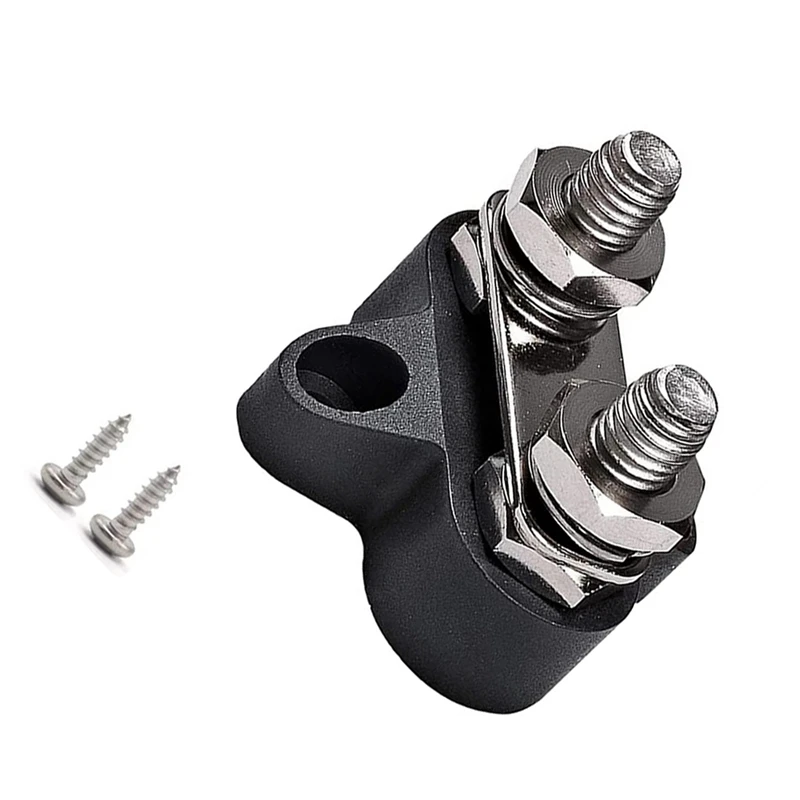 

2X Terminal Block Studs M8 48V Junction Block Bus Bar Dual Heavy Duty Power Distribution Stud For Truck RV Boat,Black