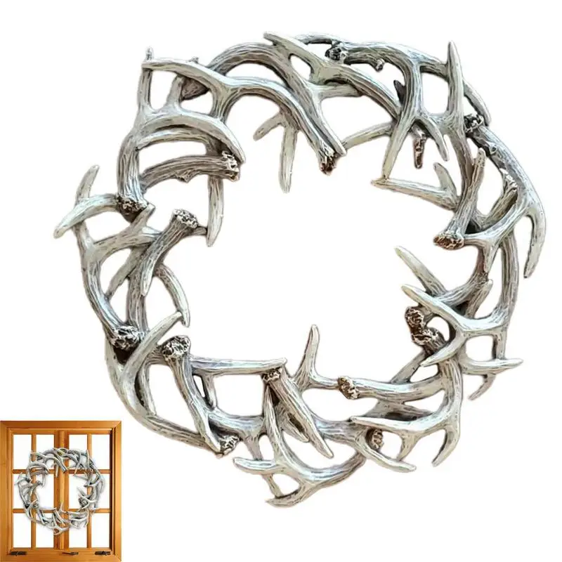 

Resin Antler Christmas Wreath Handmade Rustic Farmhouse Antler Wreath Faux Antler Wreath Christmas Wreath Arrangement Extra