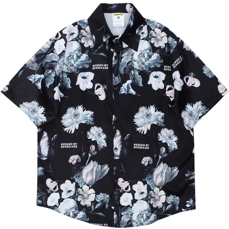 

Женская рубашка с пуговицами, Свободная Повседневная Блузка в гавайском стиле, большие размеры, лето 2022