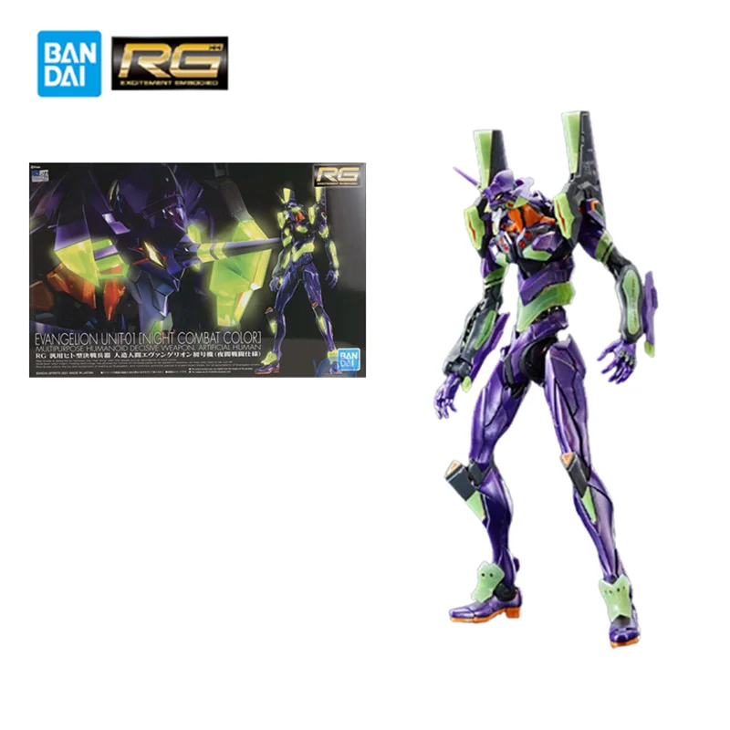 

Original Bandai PB Limited RG EVA EVANGELION UNIT-01(Night Combat Color) Gunpla Assemble Suit Anime Action Figures Toys Gifts