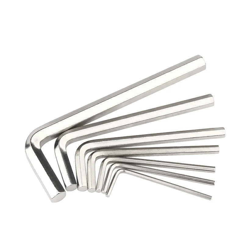 

1pcs L-shaped Allen Wrench Carbon Steel Silver Hexagon 0.9mm 2mm 3mm 4mm 5mm 6mm 8mm 10mm Repair Tool