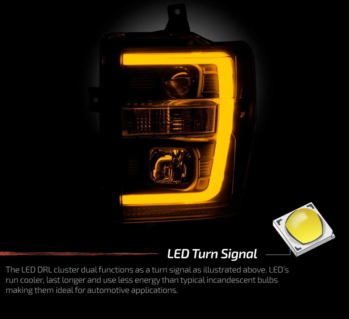 Подходит для Ford F250/F350/F450/F550 2008-2010 сверхмощный переключаемый задний фонарь [C-Tube]