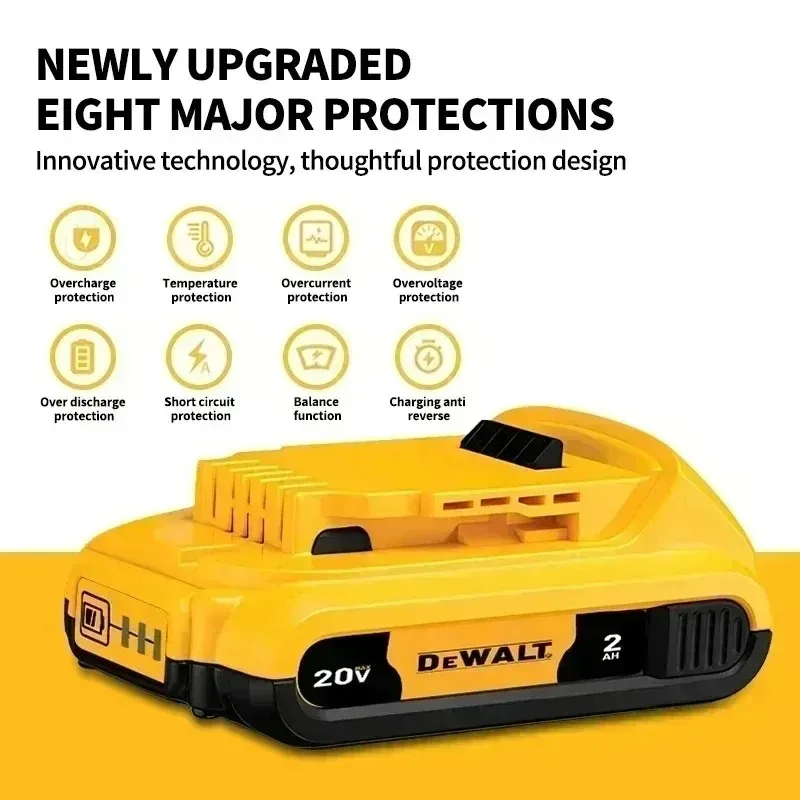 Фото 100% Оригинальный аккумулятор Dewalt 20V 2Ah 5Ah 6mAh для электроинструментов DCB206 DCB205 DCB200 DCD791 DCD805 №4