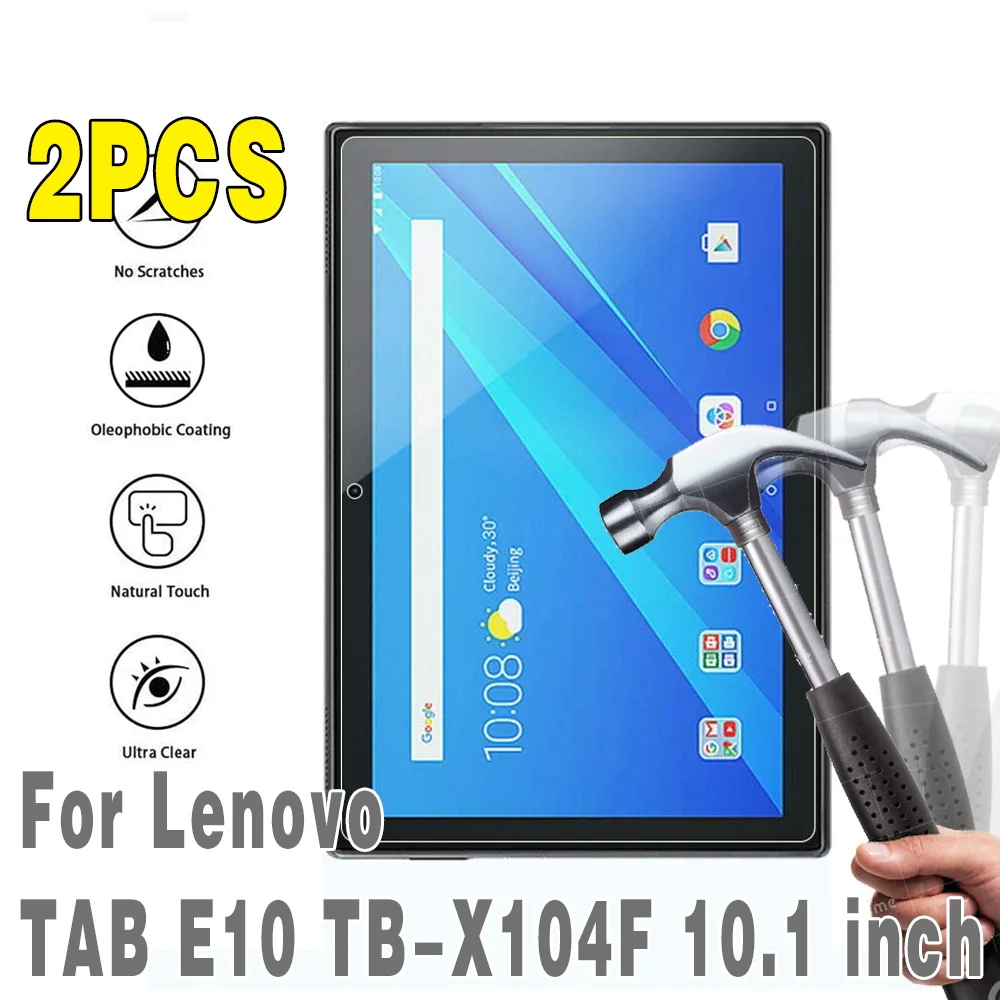 

2Pcs Tempered Glass for Lenovo TAB E10 10.1 inch Protector Full Coverage Screen Film for Lenovo TB-X104F