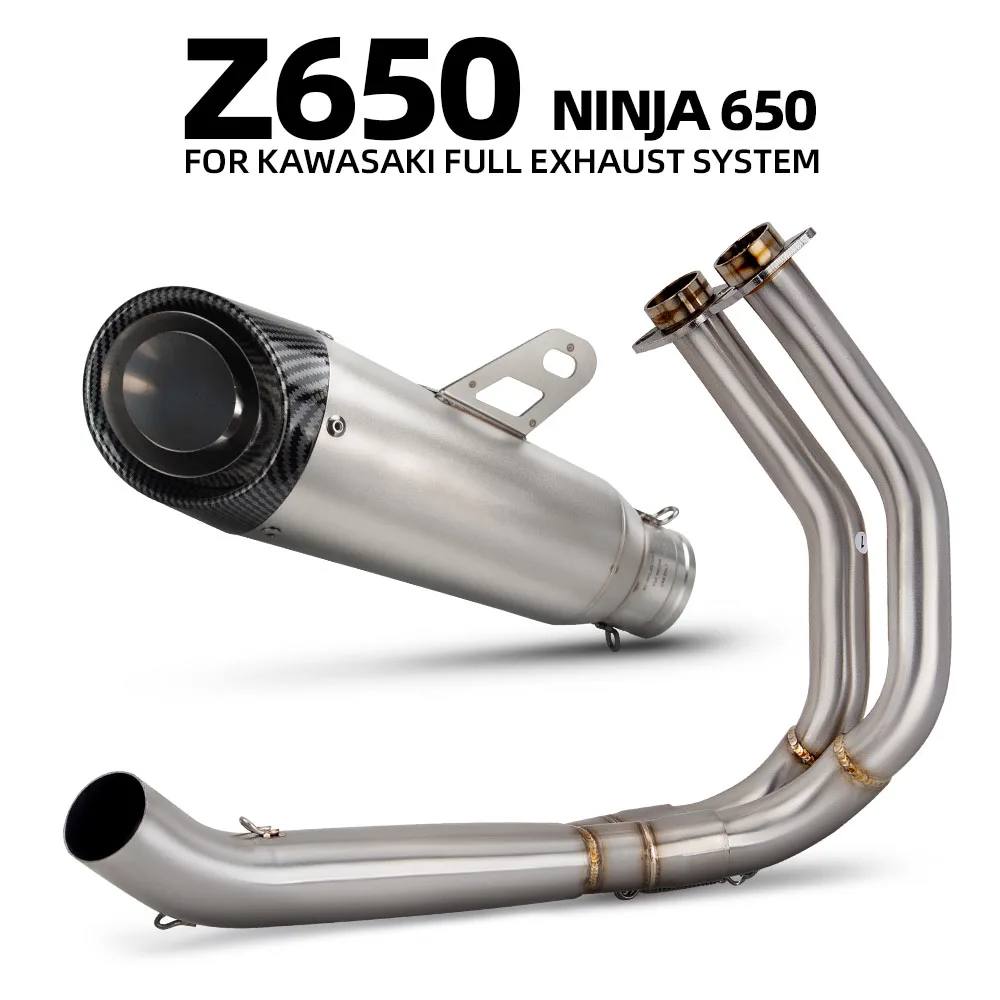 Фото Комплект выхлопной системы для мотоциклов Kawasaki Ninja650, Ninja 650 KRT, Z650 2017-2023, спортивная гоночная выхлопная система, глушитель Project Muffler №1