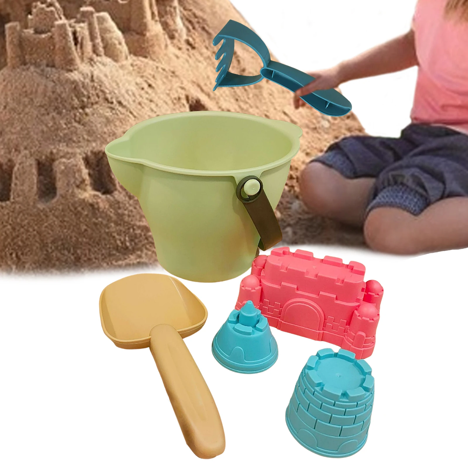 Children Summer Toys Set With Castle Model Ins Seaside Beach Toys Rubber Dune Sand Mold Tools Sets Baby Bath Toy Kids Swim Toy