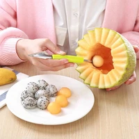 2 in 1 double stainless steel melon baller cut watermelon carving knife fruit digging spoon platter spoon kitchen gadgets