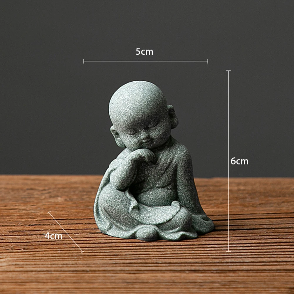

Small Monk Figurines Buddha Resin Crafts Desk Miniatures Statues Ornaments Monk Home Garden Bonsai Landscaping Decoration