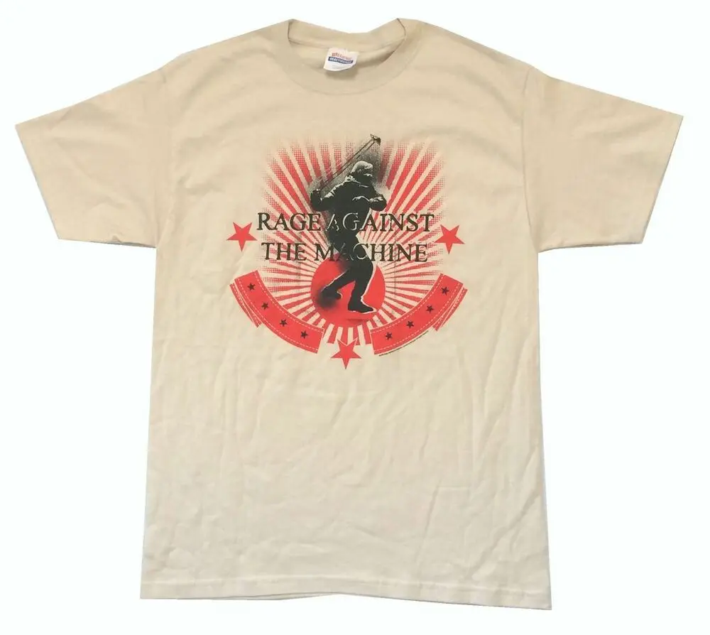 

Rage Against The Machine Stone Thrower Tan T Shirt New RATM Soft