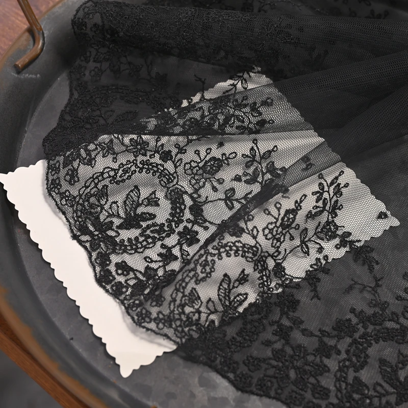 Вышитая гипюровая кружевная отделка белая и черная швейная лента теплое вязание