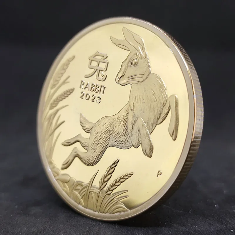 

Памятная монета ко дню рождения кролика в китайском стиле, новинка 2023