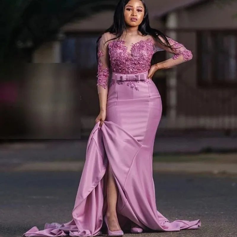 

Purple Sweetheart Elegant Prom Dresses Bow Sashes Lace Appliques Soft Satin Evening Party Gown Women Custom Vestidos De Gala