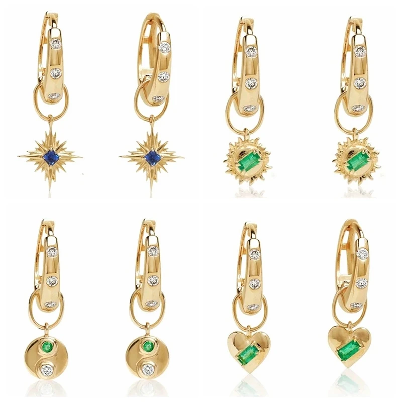 

Женские серьги-кольца из серебра 925 пробы, с цирконом