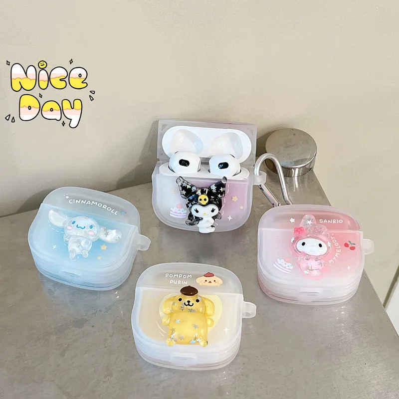 

Sanrio My Melody Cinnamoroll Kuromi 3D Bluetooth-compatible Earphone Set PC Hard case Earphone Case for AirPods 1 2 3 Pro Cover