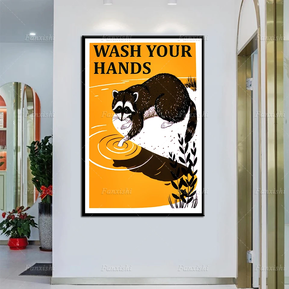 

Wash Your Hands Poster Bathroom Poster Bathroom Sink Painting Posters And Prints Wall Art Canvas Modular Pictures Toilet Decor