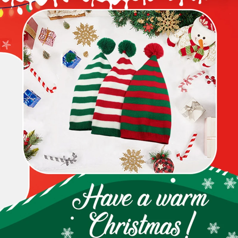 Вязаная Шапка Для Взрослых С Рисунком Эльфа И Санта-Клауса