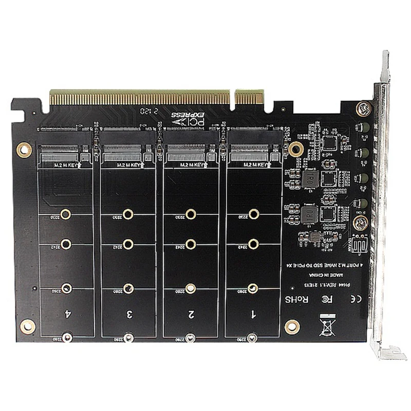 Новый адаптер с 4 портами Nvme на PCIE M.2 NVME Pcie X16 4x32 Гбит/с M ключ жесткий диск конвертер