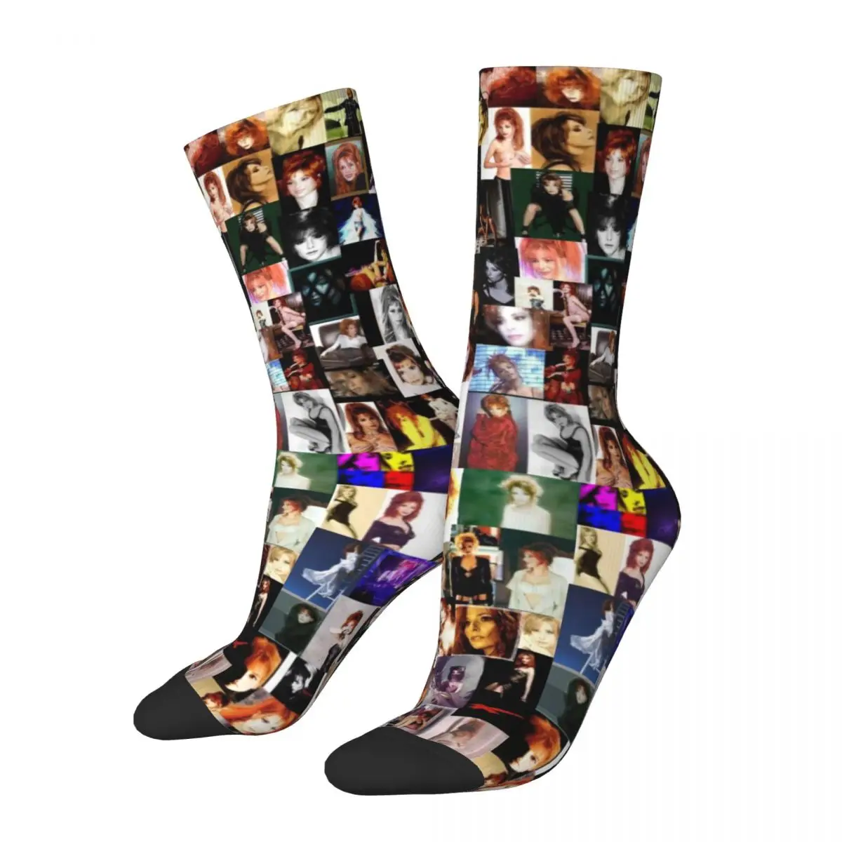 

Mylene фермер фото коллаж носки мужские женские хлопковые Смешные счастливые носки Харадзюку вещь средние бусы Рождественский подарок
