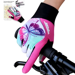 BATFOX cycling gloves full finger woman Bicycle gloves pink summer Anti-slip Breathable MTB bike tou