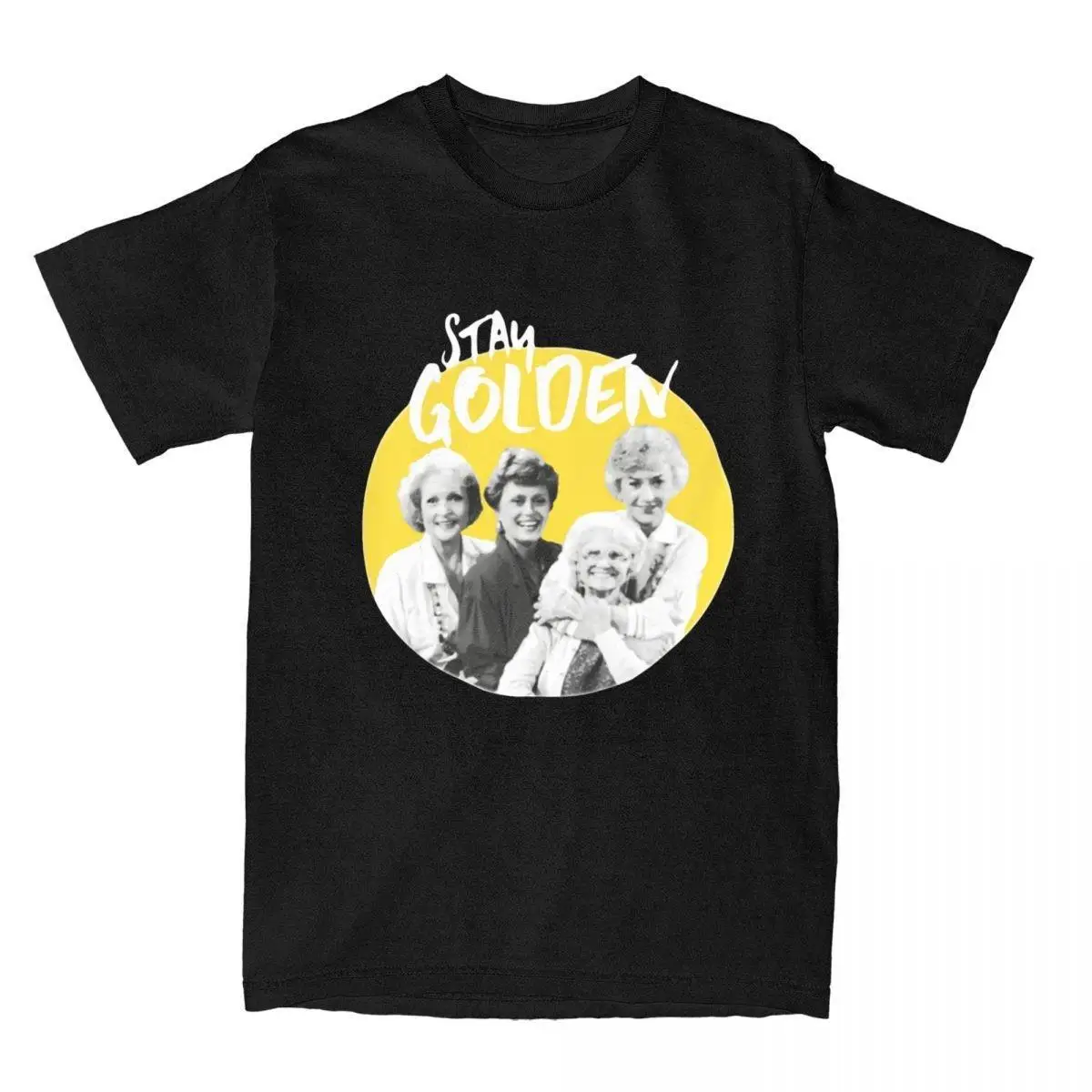 Stay Golden Betty White T-Shirts for Men Golden Girls Tv 100% Cotton Tee Shirt Round Neck Short Sleeve T Shirt Graphic Clothes