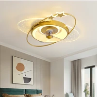 modern ceiling fan with light remote control bedroom dining room home decor black gold round indoor lighting ventilador de techo