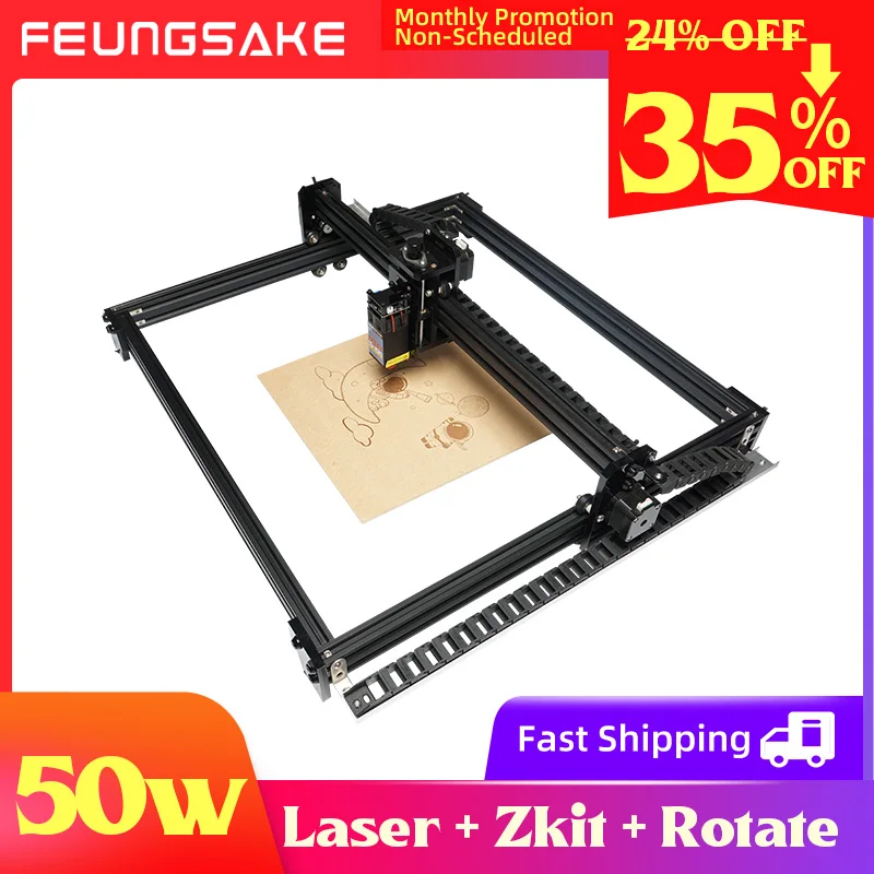 

MONTHLY PROMOTION Cnc Laser Machine 50W Air Assist Cnc Wood Router 90W Laser Engraver Rotary Roller Wood Cutting Machine