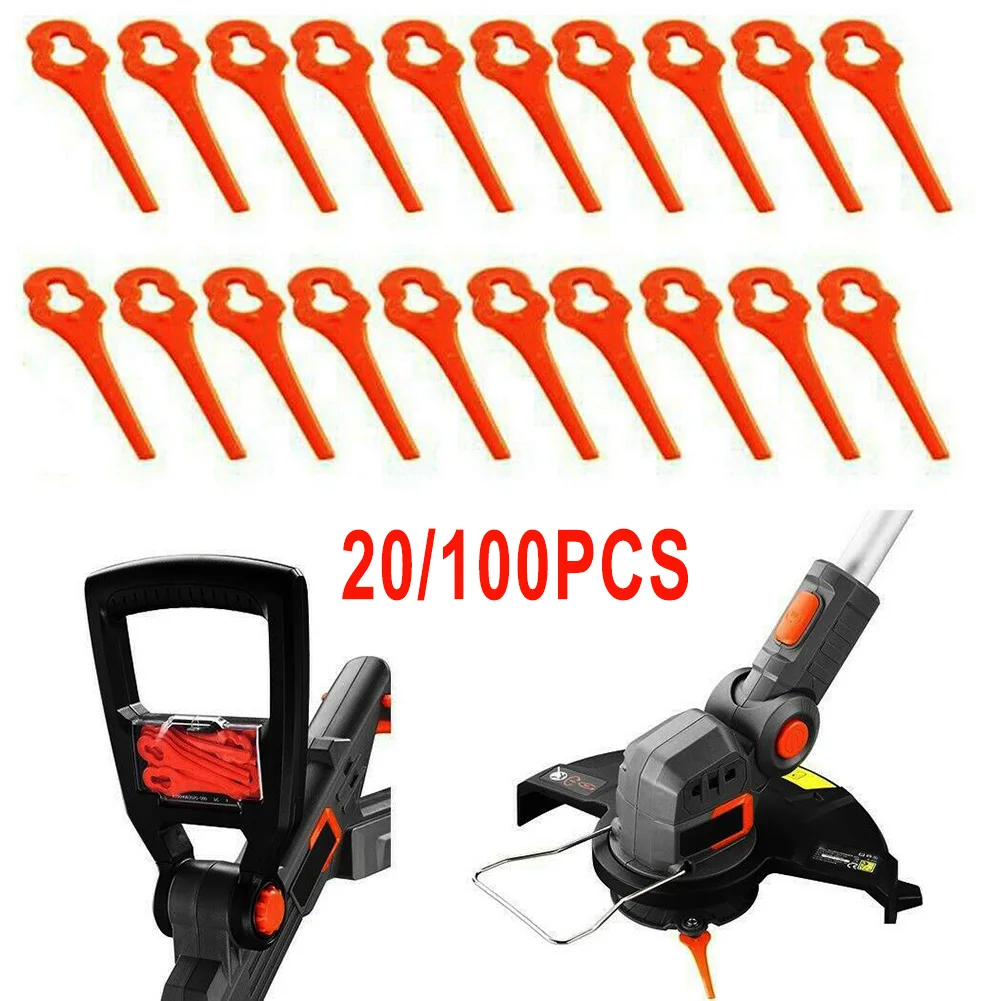 

20/100Pcs Plastic Blades For FUXTEC 20V FX-E1RT20 Cordless Strimmer Grass Trimmer Replacement Plastic Blades Outdoor Garden Tool