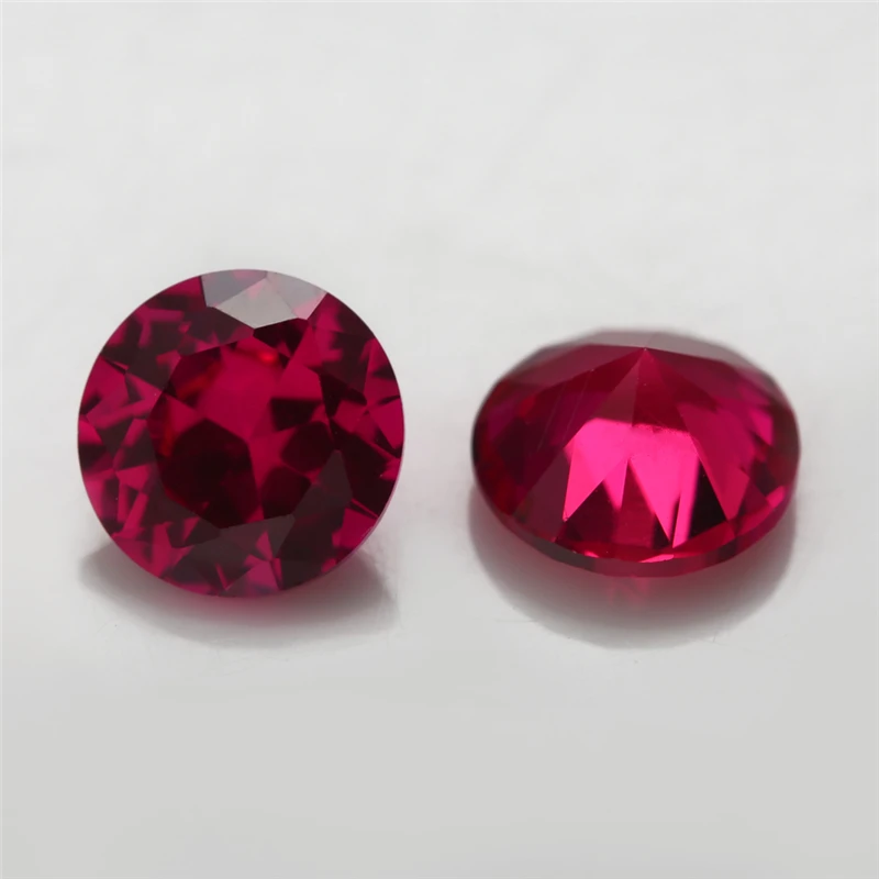 Size 3.5mm~12mm Round Cut 8# 5# Red Stone Synthetic Corundum Gems For Jewelry Size 3.5mm~12mm Round Cut 8# 5# Red Stone Synthetic Corundum Gems For Jewelry
