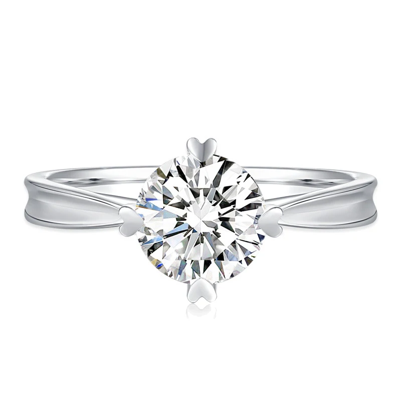 

Electroplated 18K Moissanite Ring Simple Four-Claw D Color