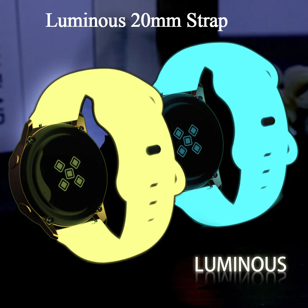 Фото Силиконовый светящийся ремешок 20 мм для Huami Amazfit GTS 4 Mini 3 2e Bip 3 pro Amazfit Active 2 GTR mini Браслет №3