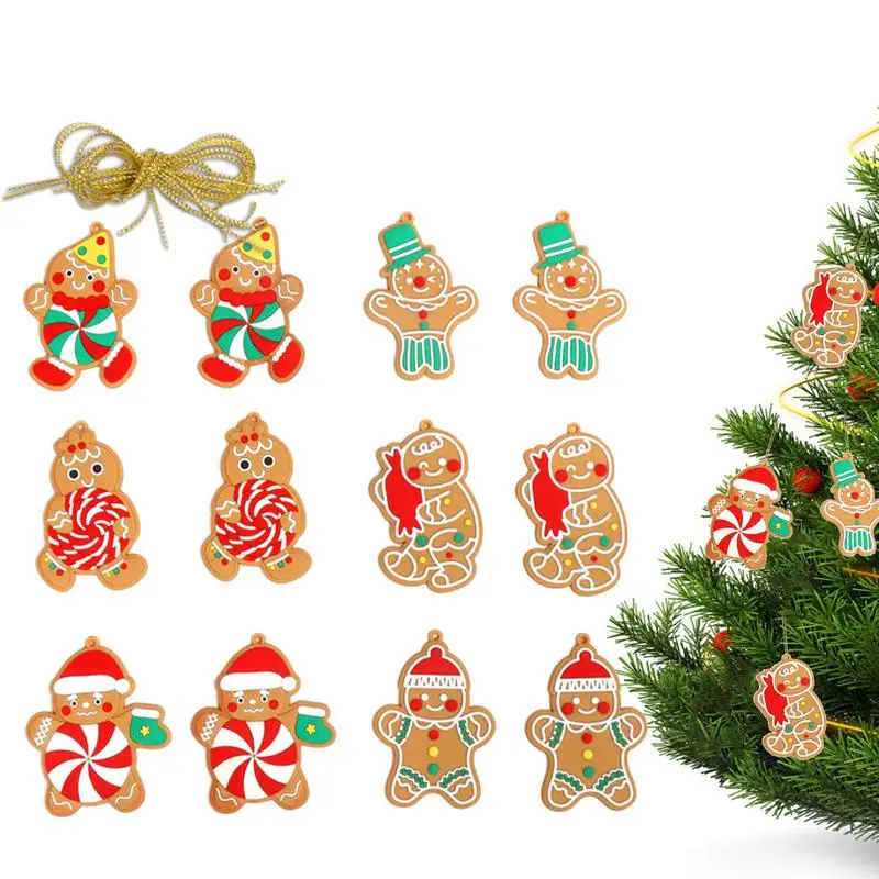 

12 шт./упаковка, новогодние украшения для имбиря